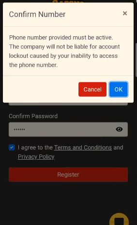 Verify active phone number before completing registration