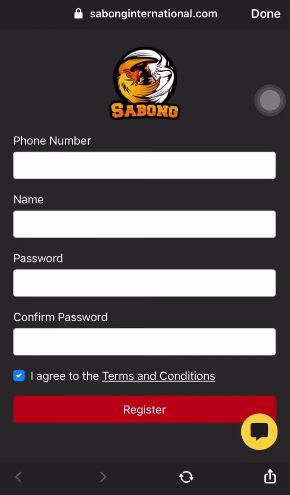 Register new Sabong International account on website