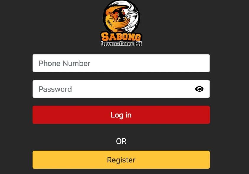 Join Sabong International PH using phone number